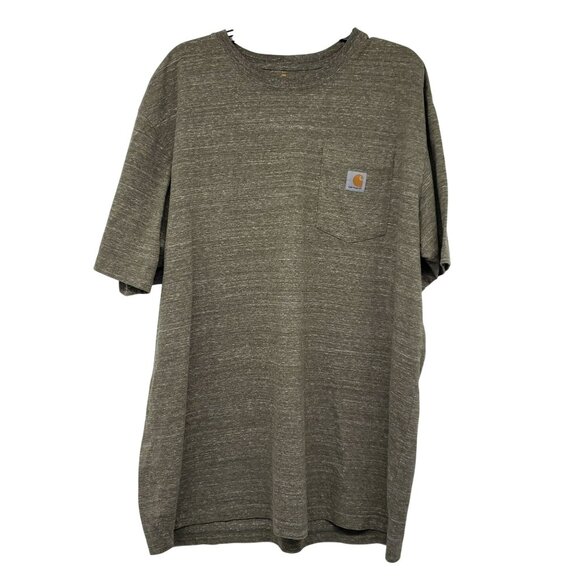 Carhartt Original Fit Green Heathered Short Sleeve Crew Neck Shirt Mens XL Tall - Picture 1 of 8